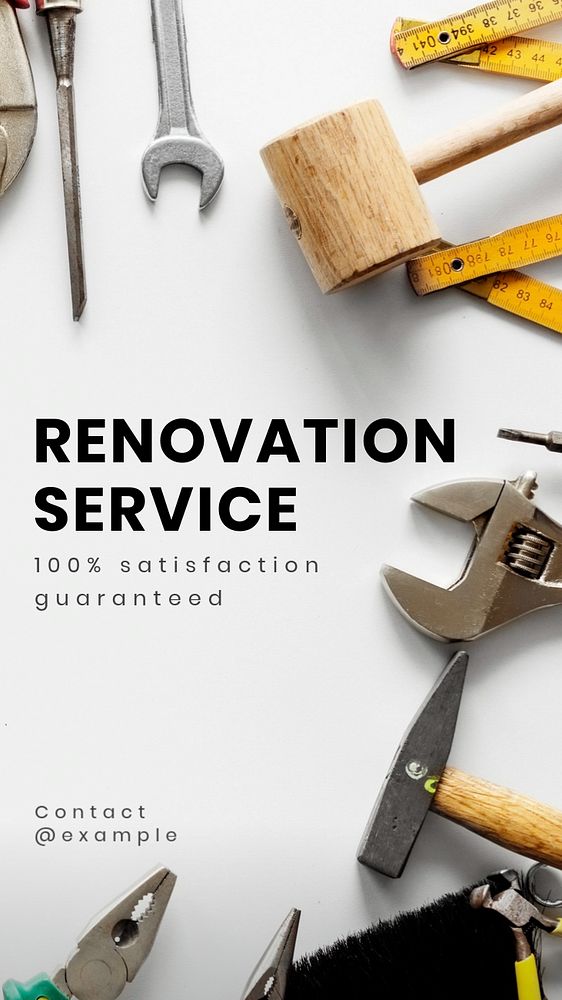 Renovation service Instagram story template, editable text