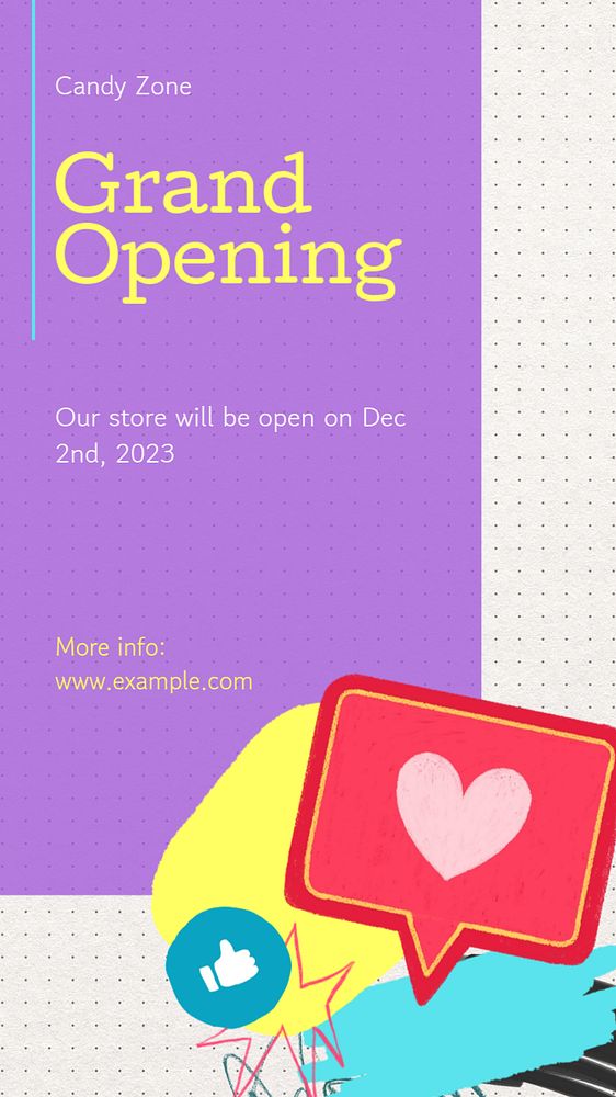 Grand opening  social story template, editable Instagram design 