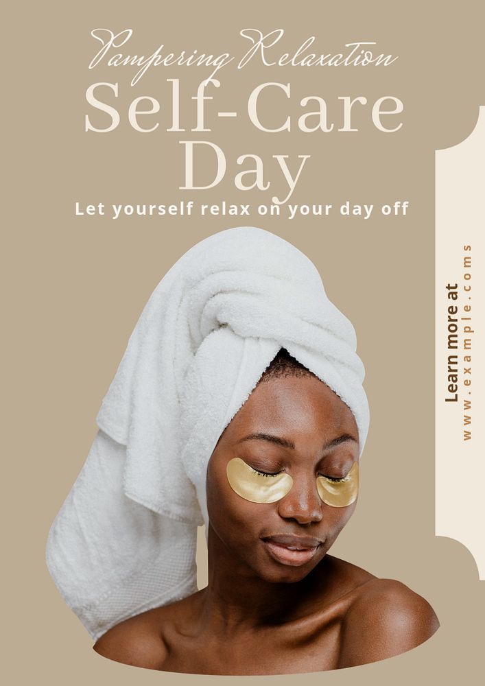 Self-care day poster template, editable text & design