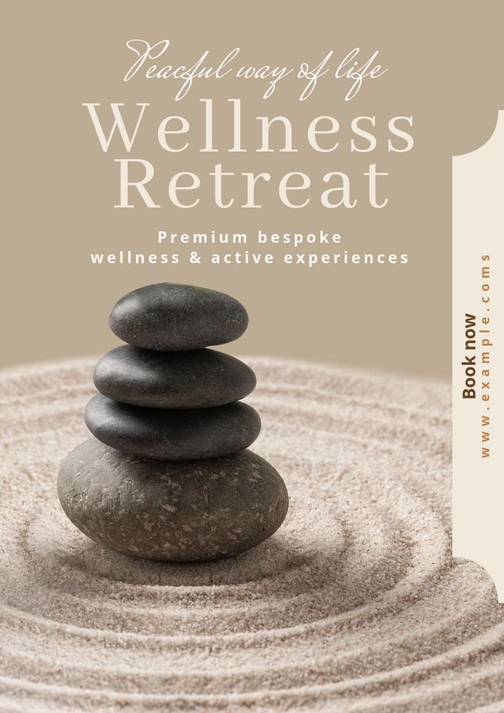 Wellness retreat poster template, editable text & design