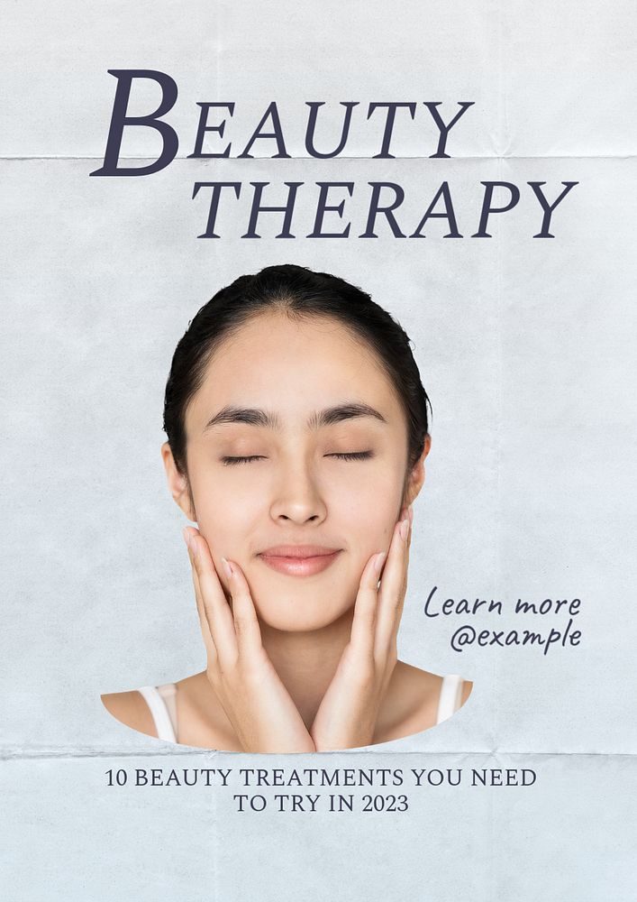 Beauty therapy poster template, editable text & design