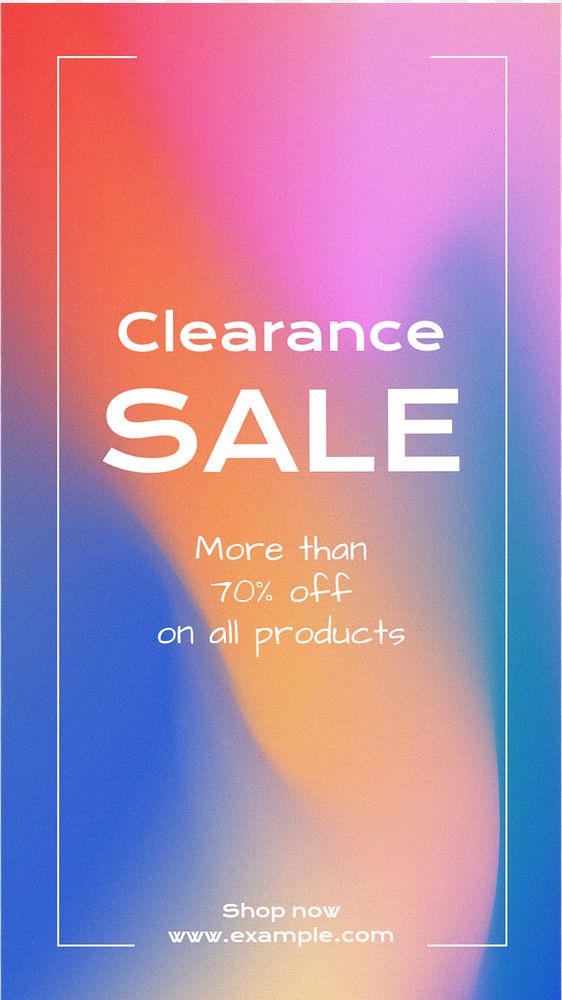 Clearance sale Instagram story template, editable text