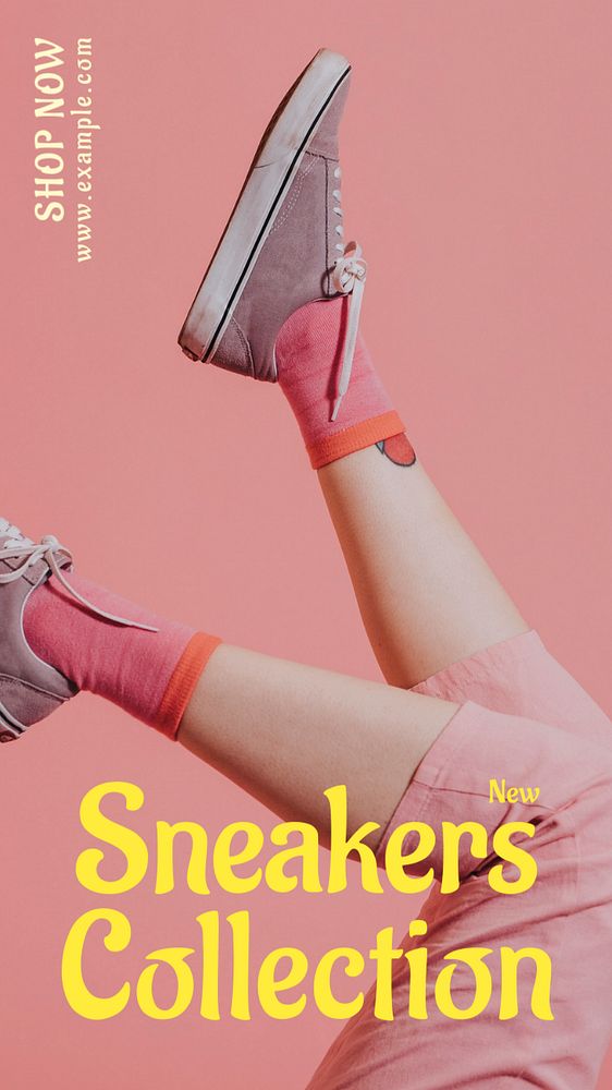 New sneakers collection Instagram story template, editable text