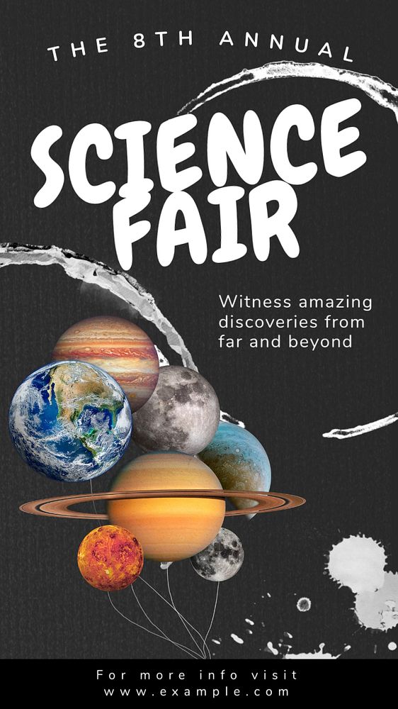 Science fair  Instagram story template, editable text