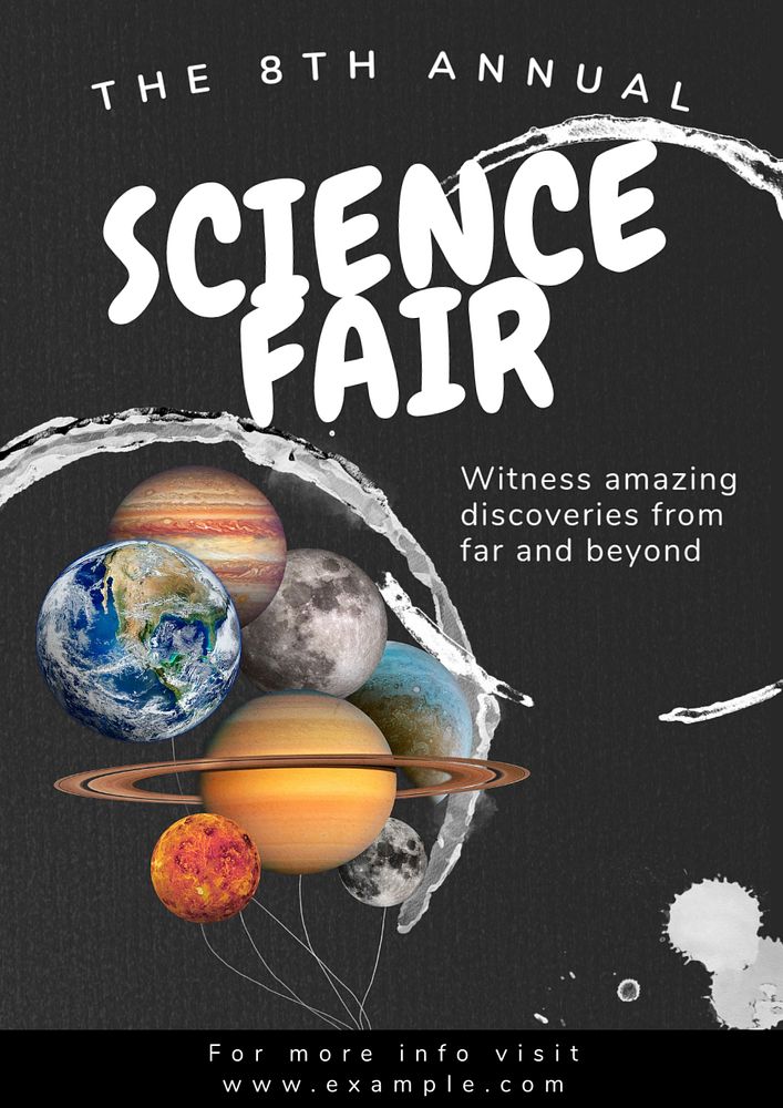 Science fair  poster template, editable text and design