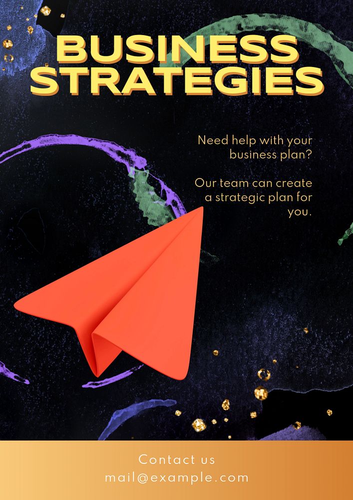 Business strategies  poster template, editable text and design