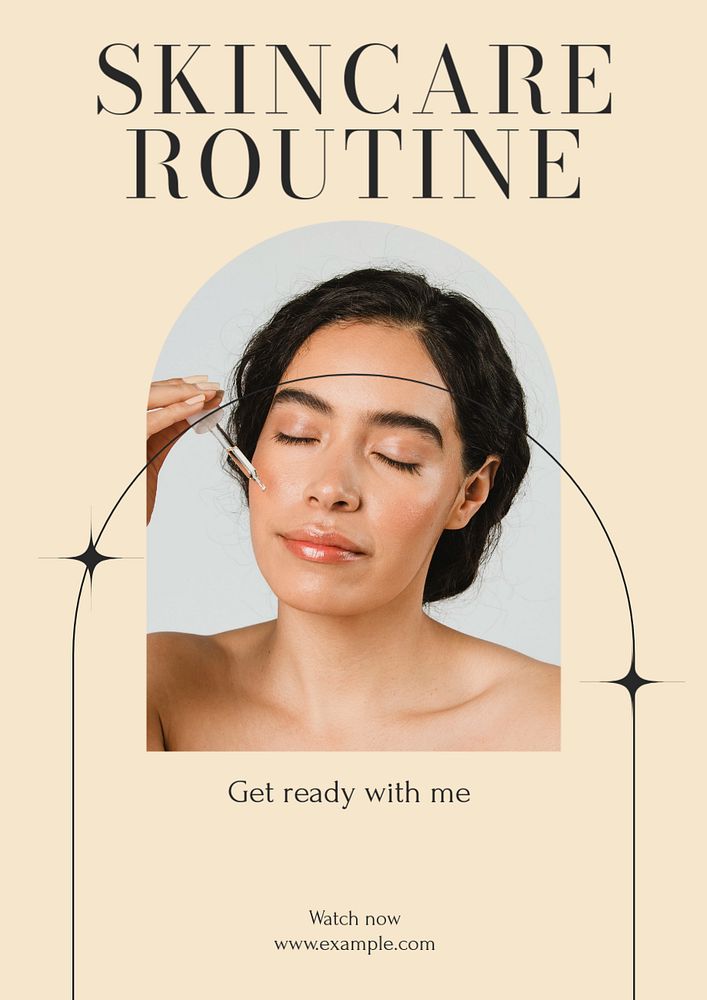 Skincare routine poster template, editable | Premium Editable Template ...