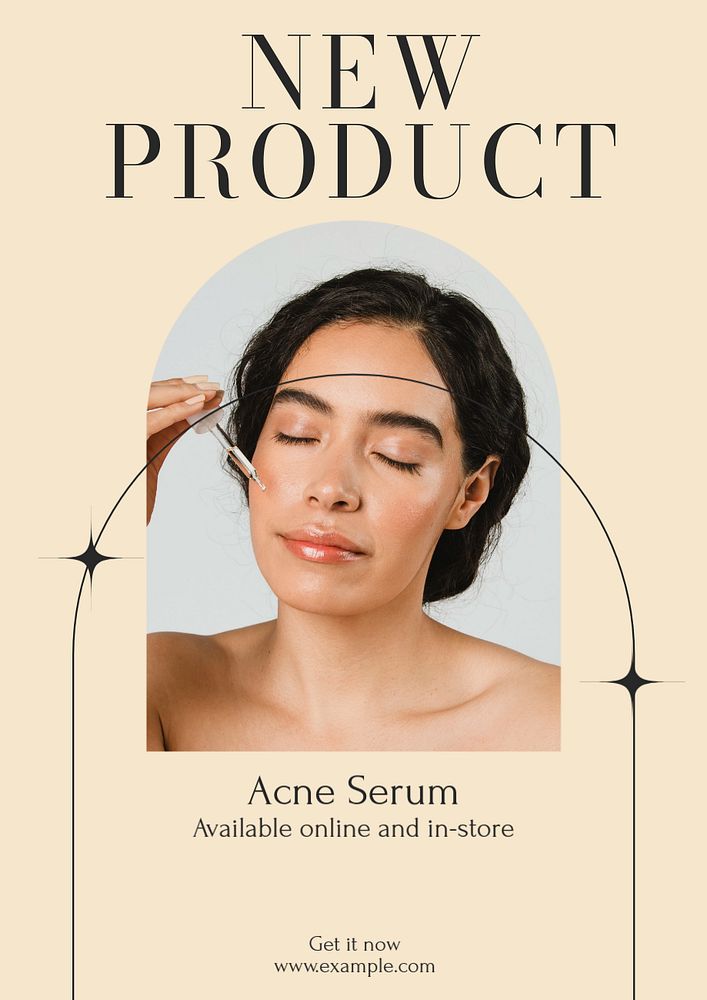 Beauty product poster template, editable text & design