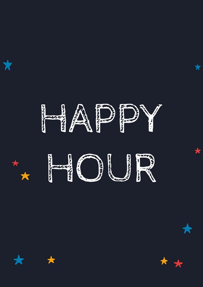 Happy hour poster template, editable text & design