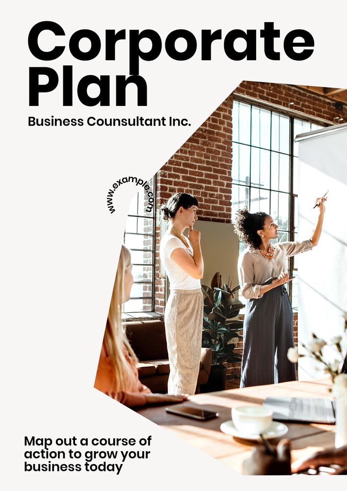 Corporate plan poster template, editable text and design