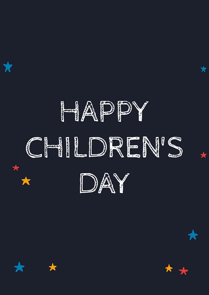 Happy children's day poster template, editable text & design