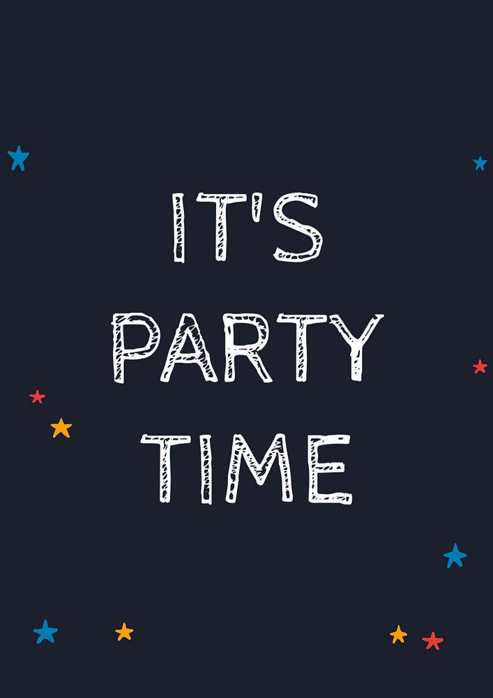 Party time poster template, editable text & design