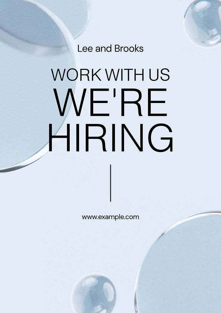 We're hiring poster template, editable text & design