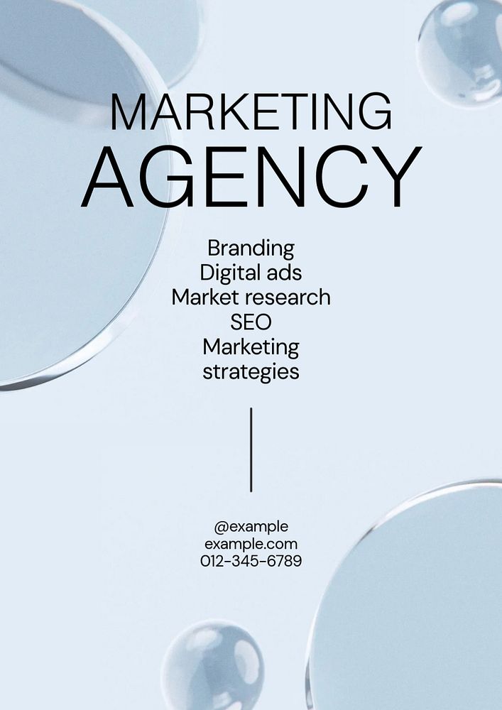 Marketing agency poster template, editable text & design