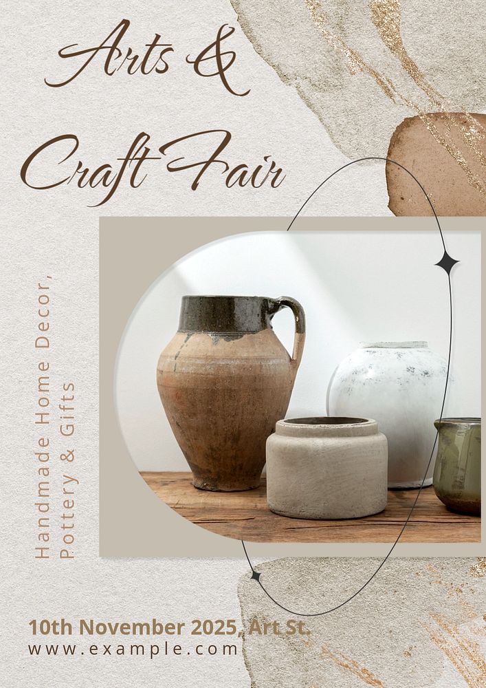 Art & craft fair  poster template, editable text and design