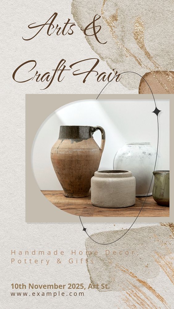 Art & craft fair  Instagram story template, editable text