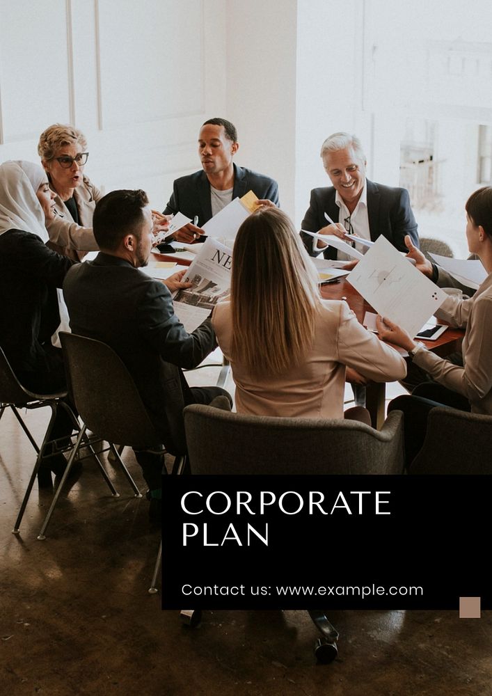 Corporate plan poster template, editable text and design