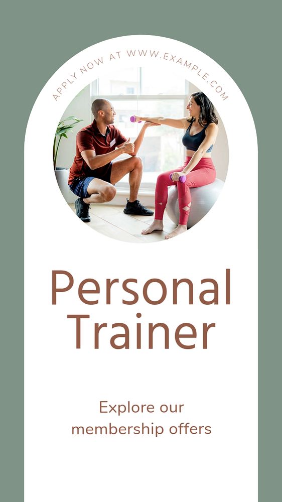 Personal trainer social story template, editable Instagram design 