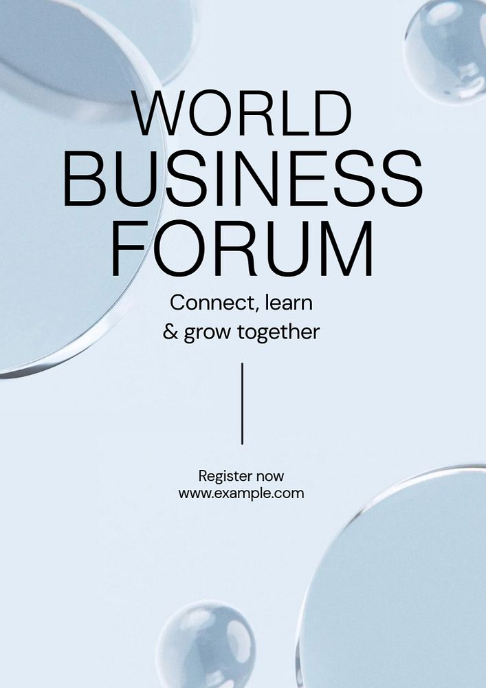 World business forum poster template, editable text & design