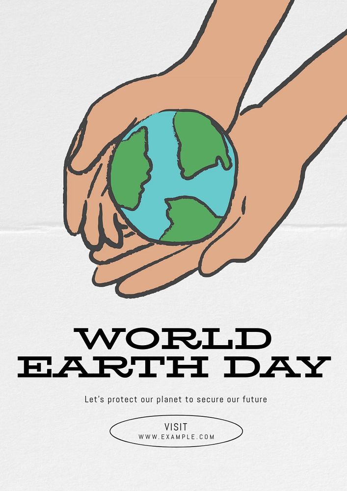 World earth day  poster template, editable text and design