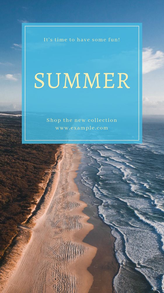 Summer collection Instagram story template, editable text