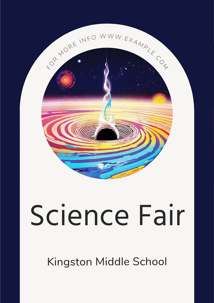 Science Fair poster template, editable text and design