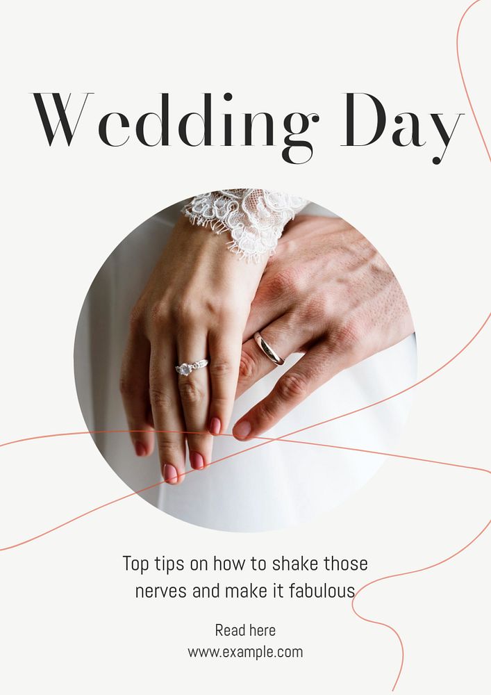 Wedding day poster template, editable text & design