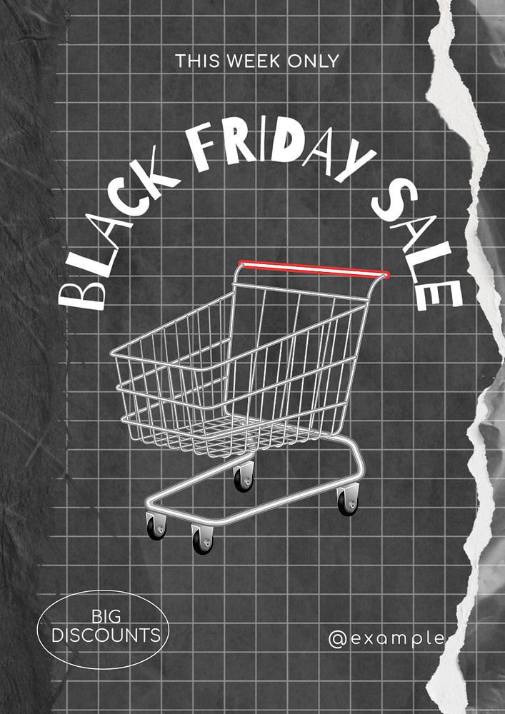 Black Friday  poster template, editable text and design