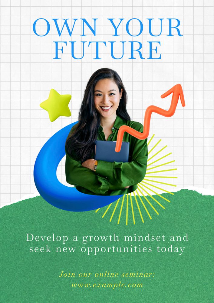 Own your future poster template, editable text and design