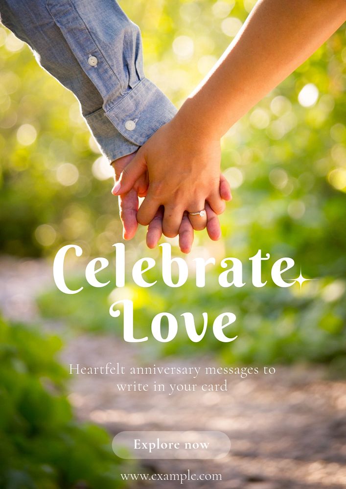 Celebrate love poster template, editable text & design