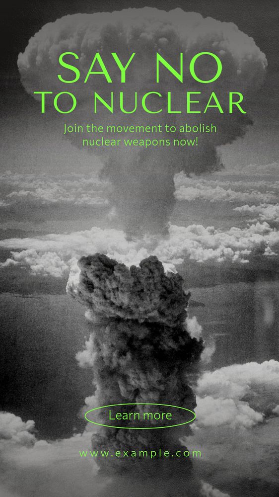 Nuclear weapons Instagram story template, editable text