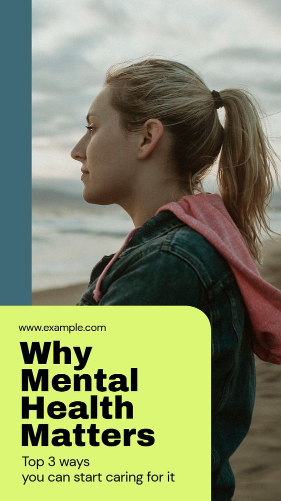 Mental health Facebook story template, editable design