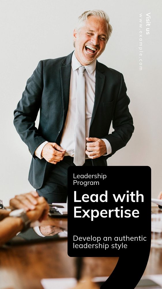 Lead with expertise Instagram story template, editable text