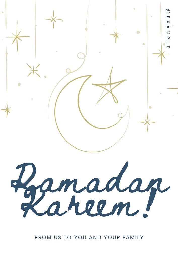 Ramadan Kareem poster template, editable text and design