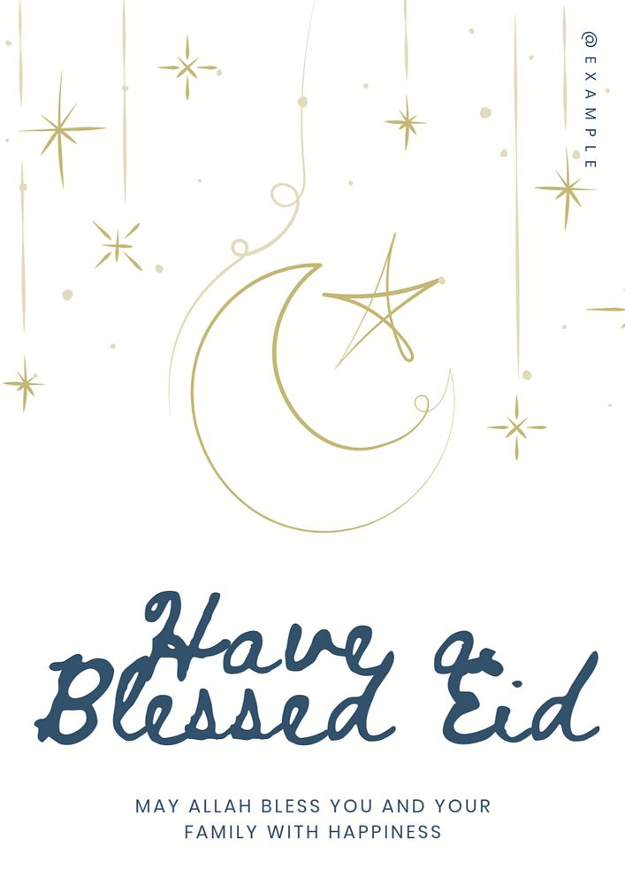 Have a blessed Eid poster template, editable text and design