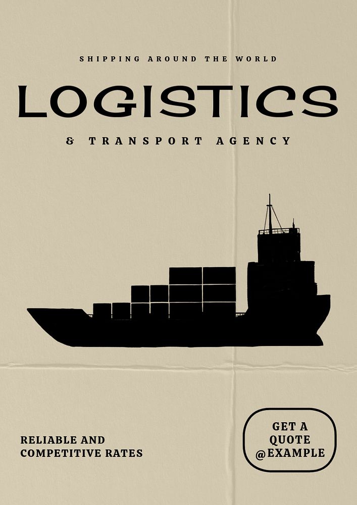 Logistic & transport  poster template, editable text and design