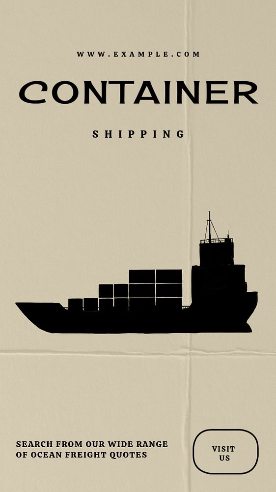 Container shipping Instagram story template, editable text