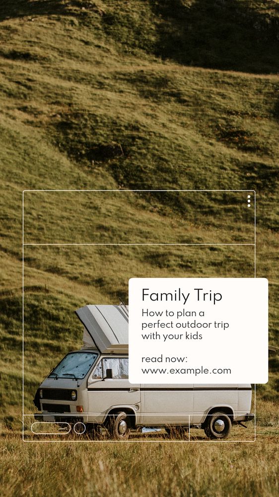 Family trip Instagram story template, editable text