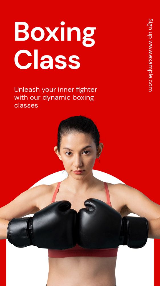 Boxing class  Instagram story template, editable text