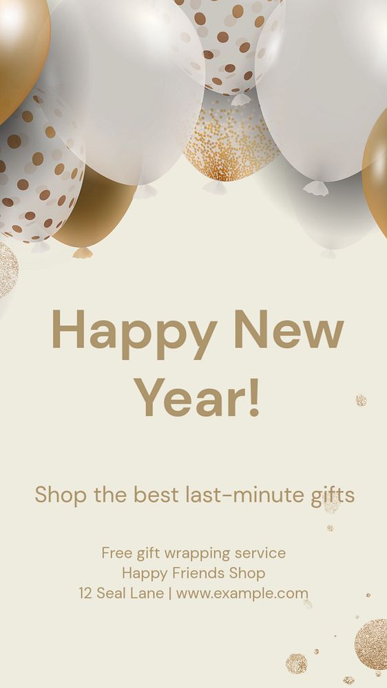 New year sale  Instagram story template, editable text