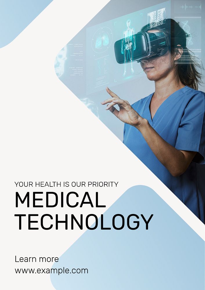 Medical technology poster template, editable text & design