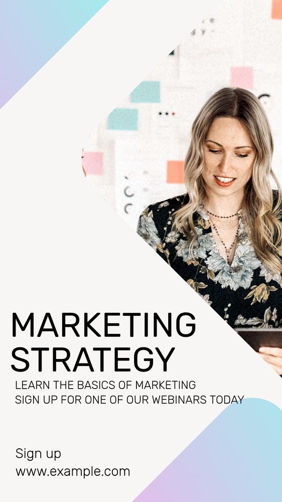 Marketing strategy Instagram story template, editable text