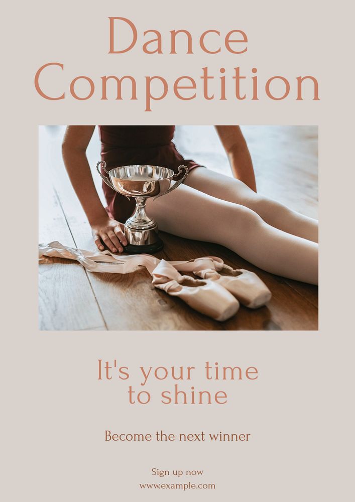 Dance competition poster template, editable text and design