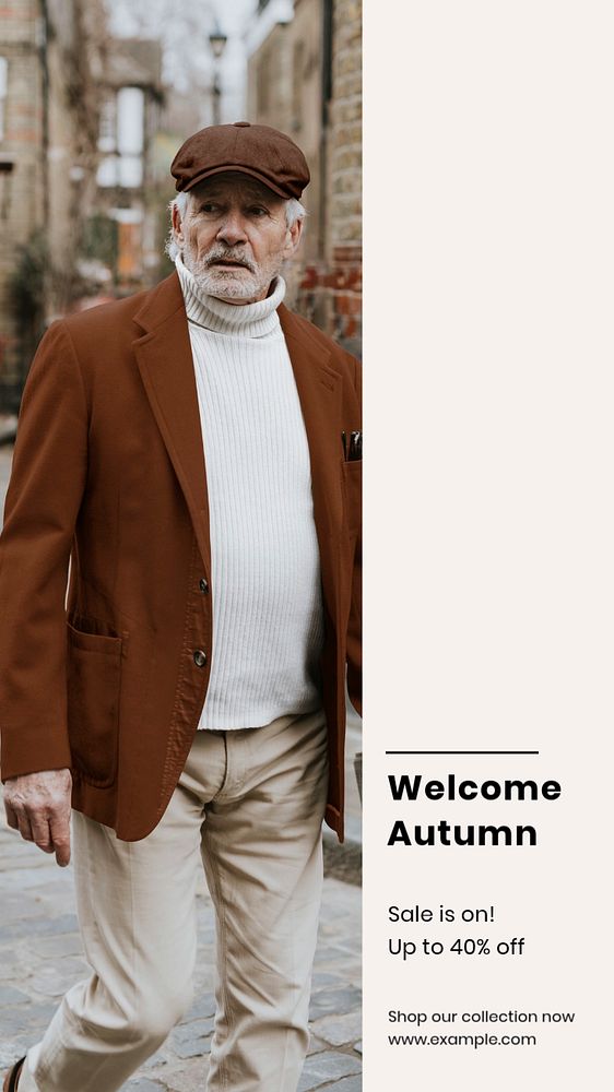 Welcome Autumn Instagram story template, editable text