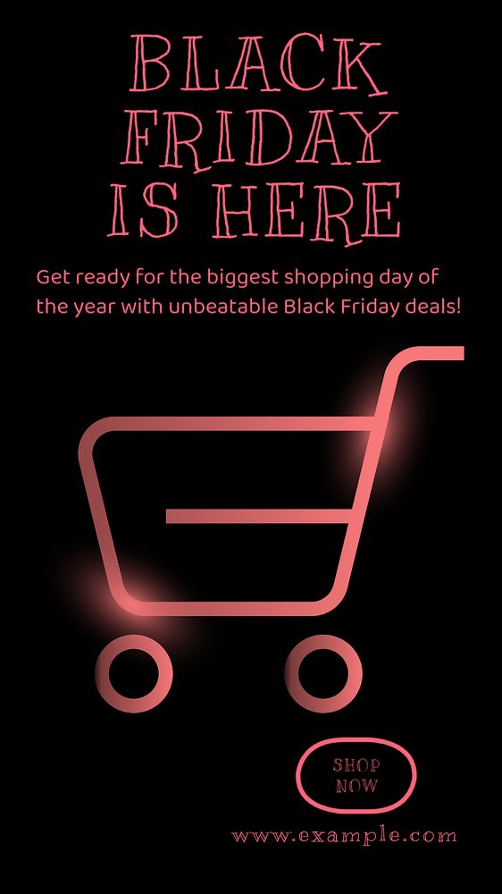 Black Friday Instagram story template, editable text