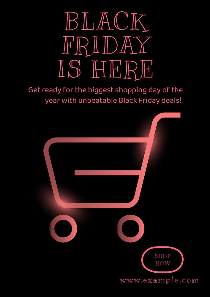 Black Friday poster template, editable text and design