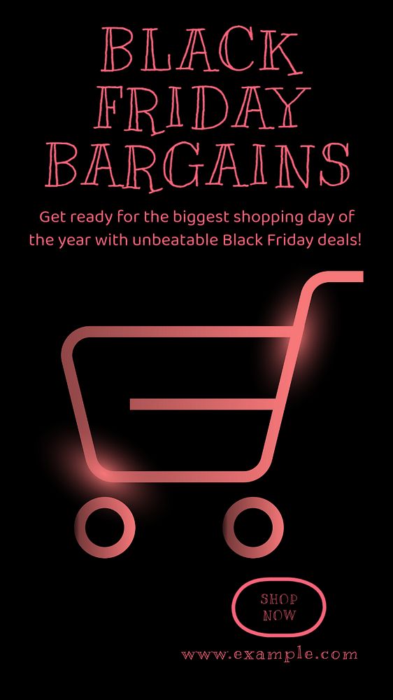 Black Friday bargains social story template, editable Instagram design 