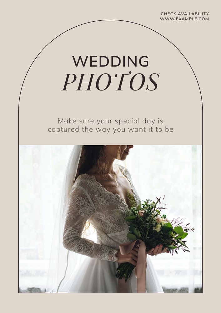 Wedding photos poster template, editable text & design