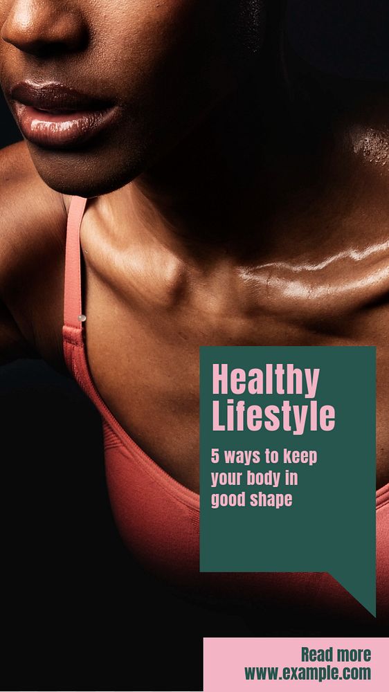 Healthy Lifestyle Instagram story template, editable text