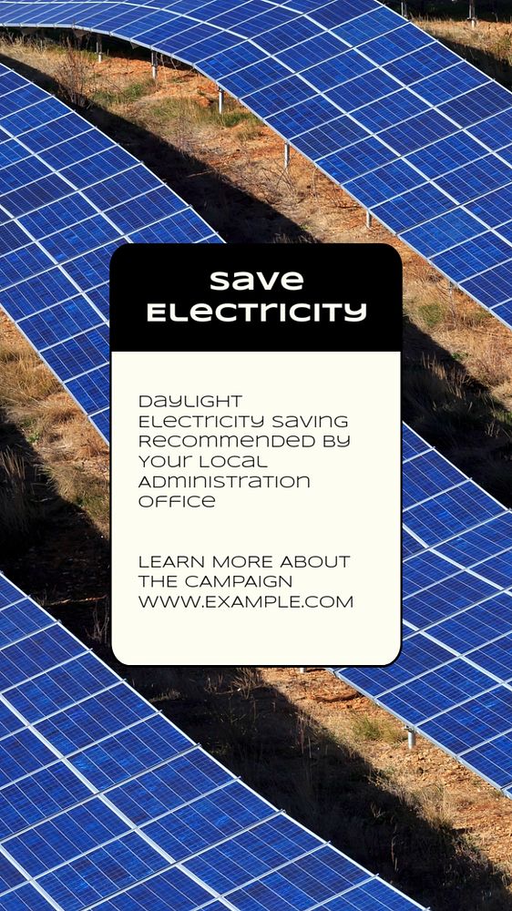 Save electricity social story template, editable Instagram design 